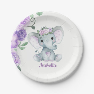 Elephant Bord voor Baby shower, Birthday, paars