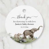 Elephant Boy Baby shower Dank u Bedankjes Labels (Voorkant)