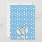 Elephant Boy Baby shower Invitation Kaart (Achterkant)