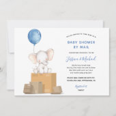 Elephant Boy Baby shower per Mail uitnodiging (Voorkant)