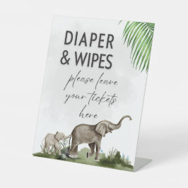 Elephant Boy Baby shower Wild Een voetstuk teken Reclamebord Met Voetstuk