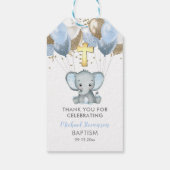 Elephant Boy Balloons Baptisme Dank je Labels geve Cadeaulabel (Achterkant)