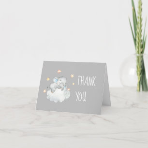 Elephant Boy Grijs Baby shower - Hartelijk dank Bedankkaart