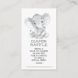 Elephant Boys Baby shower Luier Raffle Ticket Informatiekaartje