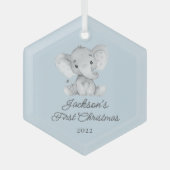 Elephant Boys, eerste kerst Glas Ornament (Voorkant)