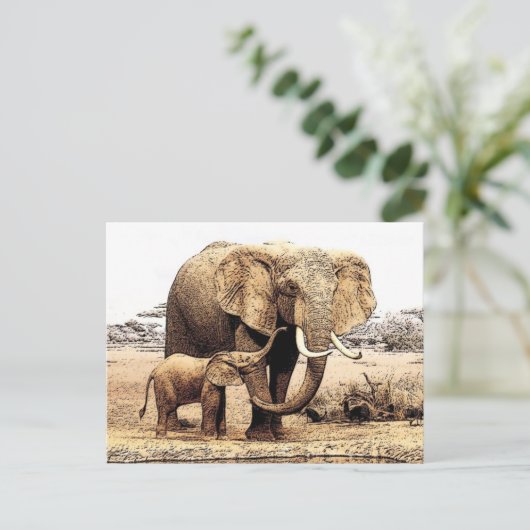 Elephant Briefkaart (Staand voorkant)