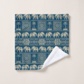 Eléphant brodé (Gant de toilette)