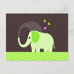 Elephant & Butterflies Briefkaart