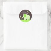 Elephant & Butterflies Ronde Sticker (Tas)