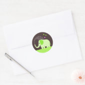 Elephant & Butterflies Ronde Sticker (Envelop)