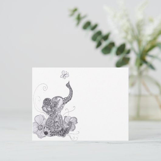 Elephant Butterfly Briefkaart (Staand voorkant)