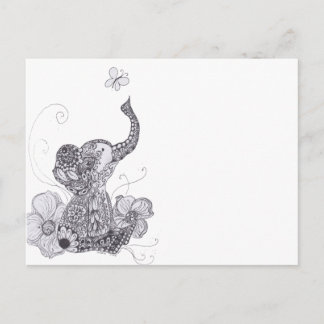 Elephant Butterfly Briefkaart