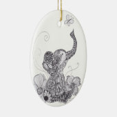 Elephant Butterfly Keramisch Ornament (Rechts)