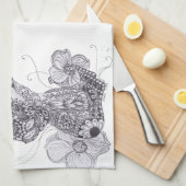 Elephant Butterfly Theedoek (Quarter Fold)