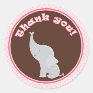 Elephant Cadeau Favoriser Étiquette Sticker rose B