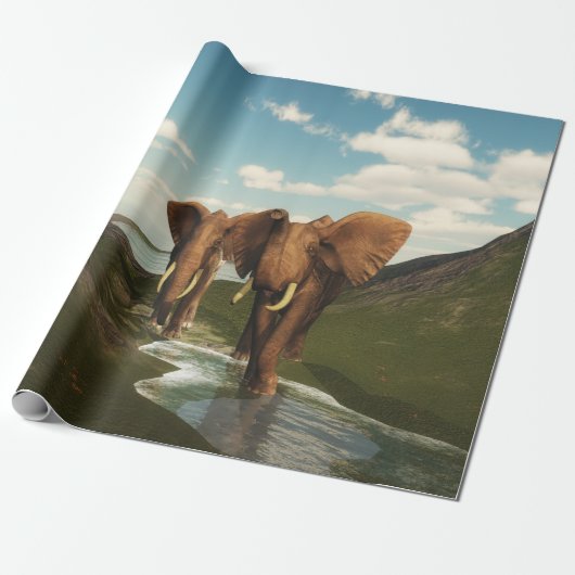 Elephant Cadeaupapier (Uitgerold)