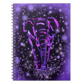 Eléphant Carnet Rose Violet À La Nuit Étincelante (Devant)