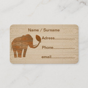 Elephant Cartes de visite de design d'art tribal