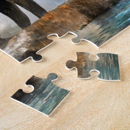 Elephant Cascade 3 Photo Puzzles Internet Jigsaw (Côté)