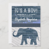 Elephant C'est un garçon Baby Shower Invitations (Devant)