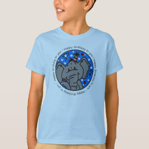 Elephant chante un joyeux T-shirt d'anniversaire