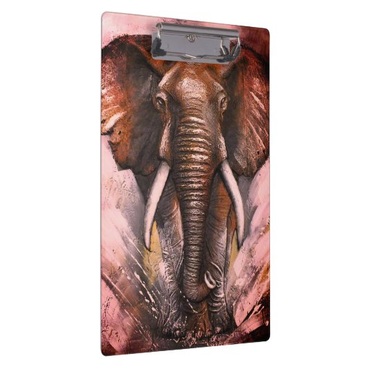 Elephant Charging Klembord (Rechts)