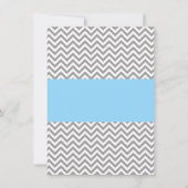 Elephant Chevron Light Blue Grey Baby shower Kaart (Achterkant)