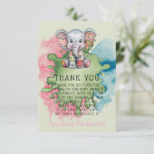 Elephant Chic fille ou garçon Baby shower Merci (Debout devant)