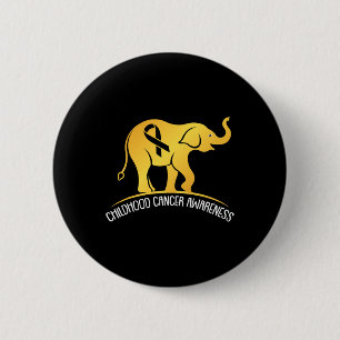 Elephant Childhood Cancer Awareness Ribbon Warrior Ronde Button 5,7 Cm
