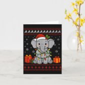 Elephant Christmas Ugly Sweater Elephant Graphic Kaart (Gele Bloem)