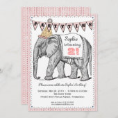 Elephant Circus Parade Uitnodiging (Voorkant / Achterkant)