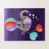 Élephant cirque animal aquarelle puzzle (Horizontal)