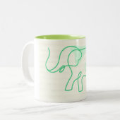 Eléphant Collage Line Art Café Mug (Devant gauche)