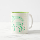 Eléphant Collage Line Art Café Mug (Devant droit)