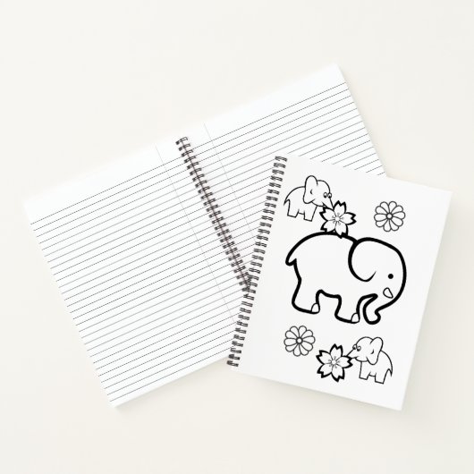 Eléphant colorant Carnet spiral (Intérieur)