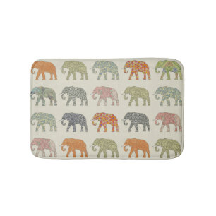 Elephant Colorful Animal Patroon Badmat