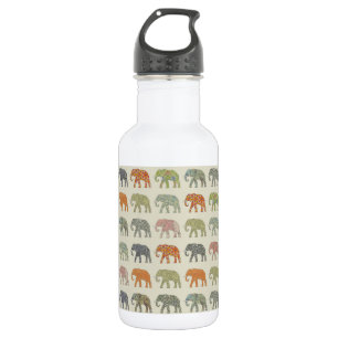 Elephant Colorful Animal Patroon Waterfles