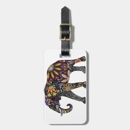 Elephant Colorful Bagagelabel (Voorkant verticaal)