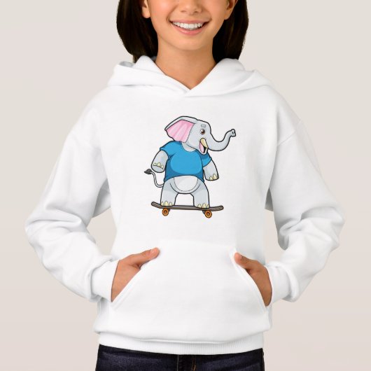 Elephant comme patineur avec skateboard (Devant)