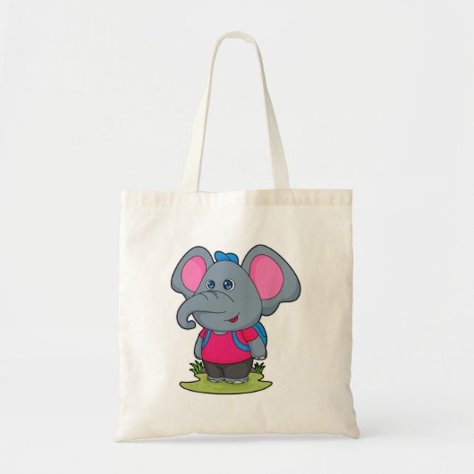 Elephant comme randonneur avec sac à dos (Devant)