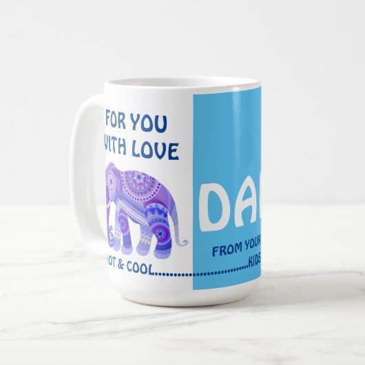 ÉLÉPHANT COOL POUR PAPA - MUG À CAFE (Devant gauche)