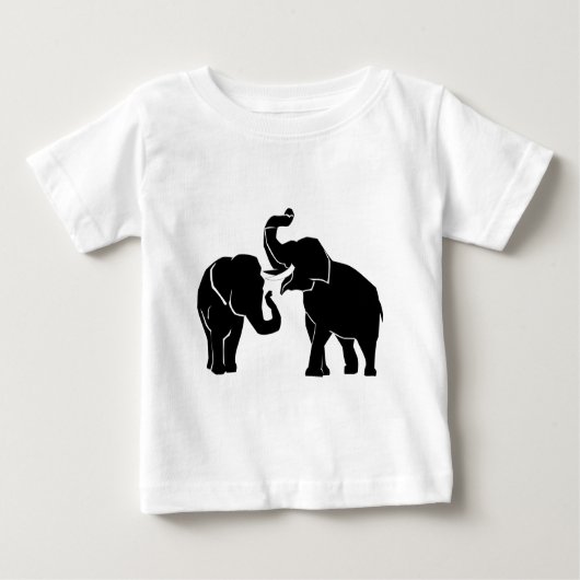 Elephant Couple Custom Colors Baby T-Shirt (Voorkant)