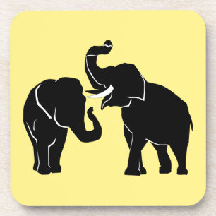 Elephant Couple Onderzetter Familie - Uw kleuren