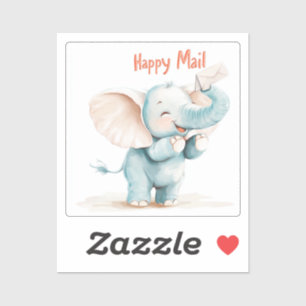 Elephant, Courrier heureux, Sticker