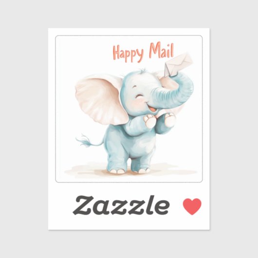 Elephant, Courrier heureux, Sticker (Feuille)