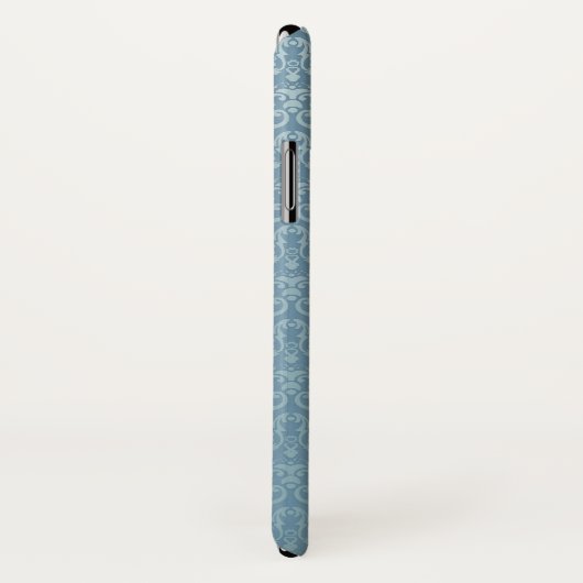 Elephant damask blue patterned iPhone case (Achterkant / rechts)