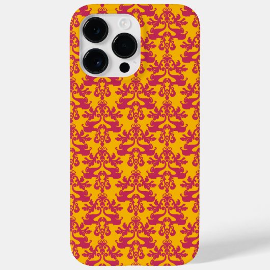 Elephant damask mauve golden oranje Case-Mate iPhone case (Achterkant)