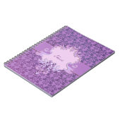 Eléphant damask violet carnet personnalisé (Côté gauche)