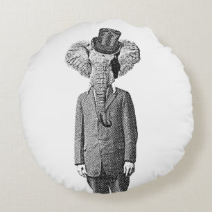 Elephant dandy rond kussen