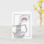 Elephant d'anniversaire, carte de voeux souvenirs (Fleur jaune)